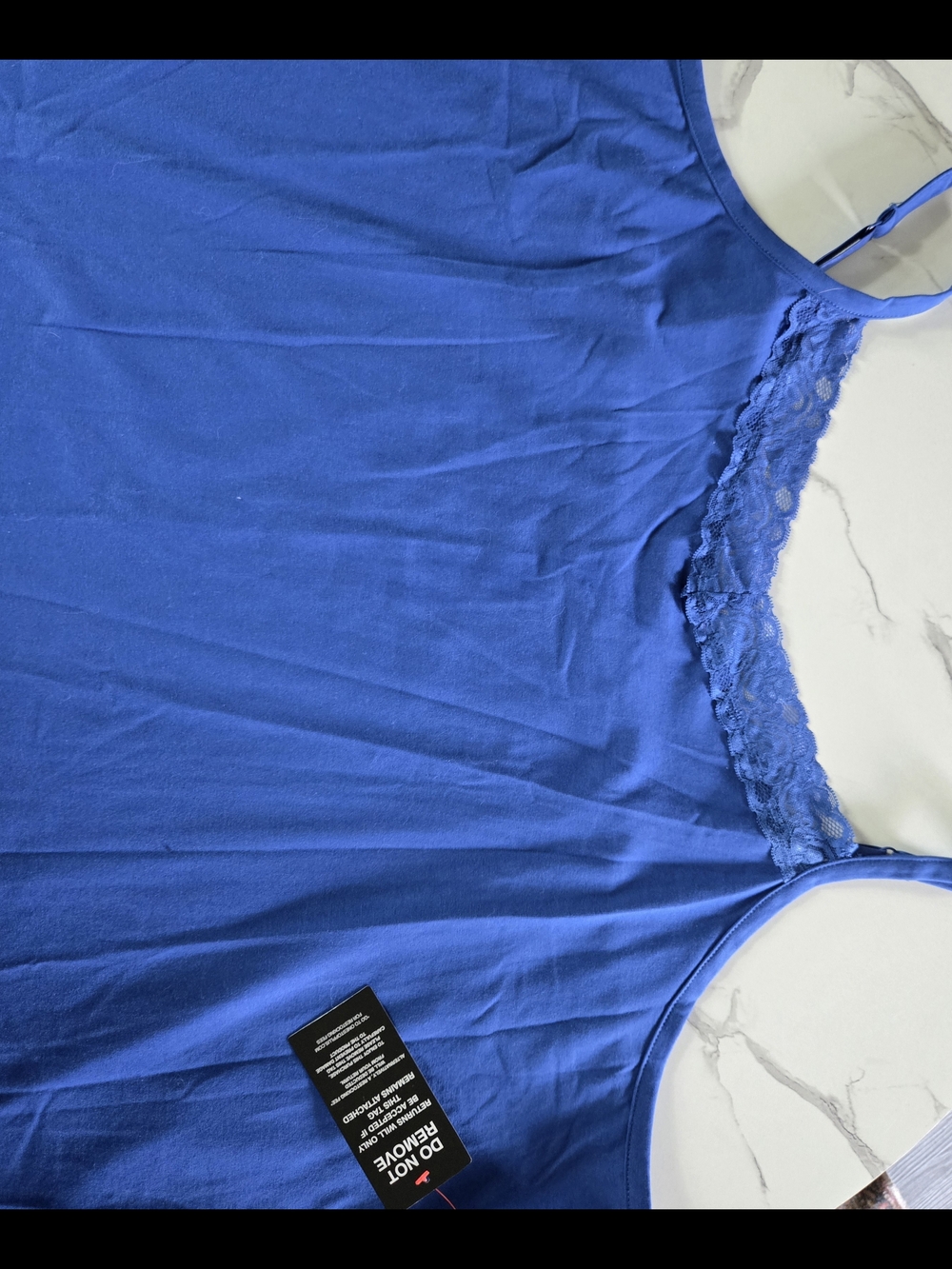 Catherines Blue Lace-Trim Cami